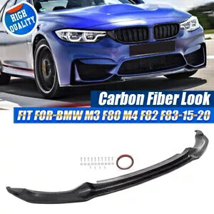 �J�[�{���t�@�C�o�[�X�^�C�� BMW M3 F80 M4 F82 F83 CS �X�^�C���t�����g�o���p�[���b�v�X�v���b�^�[ Carbon Fiber Style For BMW M3 F80 M4 F82 F83 CS Style Front Bumper Lip Splitter �y���s�A���i�z