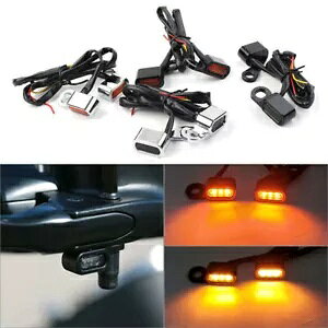 ~j LED ^[VOiCWP[^[Ao[CgECJ[vI[goCnho[Lbg Mini LED Turn Signal Indicator Amber Light Blinker Lamp Motorcycle Handlebar Kit
