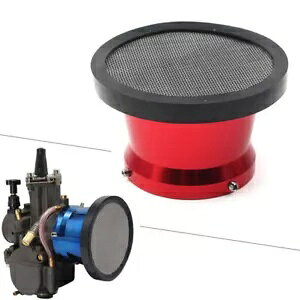 Y 50 ~[gԃLu^[GAtB^[z[Jbvlbgt@lxX^bN For Carb 50mm Red Carburetor Air Filter Horn Cup With Net Funnel Velocity Stacks