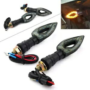2x jo[TI[goC LED ^[VOiCgCWP[^[ Ao[ JtF[T[p 2x Universal Motorcycle LED Turn Signal Light Indicator Amber for Cafe Racer