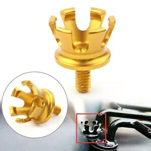 S[h CyA NE X^C AV[g {g ^u XN[ Lbv }Eg n[[ 1996ȍ~p Gold Imperial Crown Style Rear Seat Bolt Tab Screw Cap Mount for Harley 1996-up