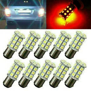 10x CE BA15D 27SMD RV }{[gg[[ LED d 1076 bh 10x CE BA15D 27SMD RV Marine Boat Trailer LED Light bulbs 1076 Red