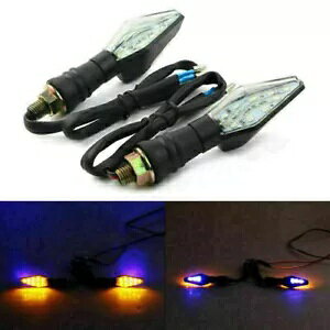 I[goCɓK 12 LED Ao[ + u[ ECJ[ CWP[^[ Cg ECJ[ jo[T Fit Motorcycle 12 LEDs Amber+Blue Turn Signal Indicator Light Blinker Universal