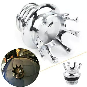 N[NEKXLbvR^NJo[ElWtBbgn[[X|[cX^[ Chrome Crown Gas Cap Fuel Tank Cover Right-hand Thread Fit Harley Sportster