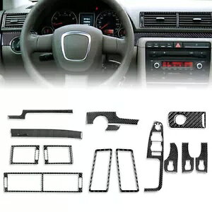 15pc CeAgRv[gZbgJ[{t@Co[AEfB A4 S4 2005-2008- 15pc interior trim complete set carbon fiber for Audi A4 S4 2005-2008-