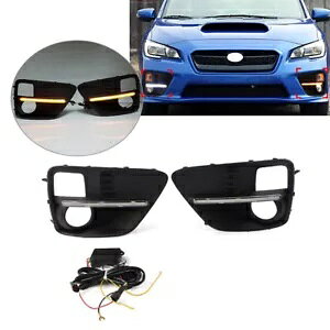 DRL �f�C�^�C�������j���O���C�g �C�G���[�C���W�P�[�^�[�t�� �X�o�� WRX/WRX STI 15-17-�p DRL Daytime Running Light with Yellow Indicator for Subaru WRX/WRX STI 15-17- �y���s�A���i�z