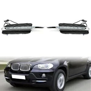 BMW X5 E70 2007-2010 08 09 LED DRL fC^CjOCgop[tHOv- For BMW X5 E70 2007-2010 08 09 LED DRL daytime running light bumper fog lights-