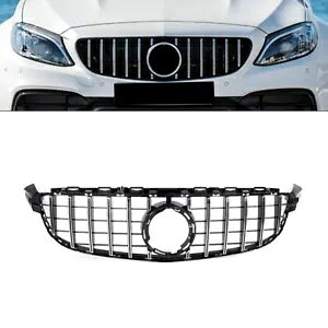Vo[tgop[WG[^[t[hOxc W205 C63 C63S AMG 2019-2021- Silver front bumper radiator hood grill for Benz W205 C63 C63S AMG 2019-2021-