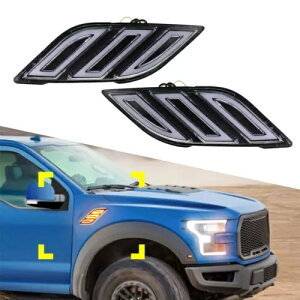 2x LED �f�C�^�C�������j���O���C�g �f�C�^�C�������j���O���C�g �E�C���J�[ DRL 2018 2019 �t�H�[�h F-150 ���v�^�[�p - 2x LED daytime running light daytime running lights turn signals DRL for 2018 2019 Ford F-150 Raptor- 