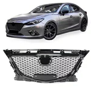 WG[^[OnjJOubNOX}c_ 3 ANZ 2014 2015 2016- Radiator grill honeycomb grill black gloss for Mazda 3 Axela 2014 2015 2016-