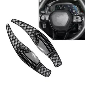 z_ VrbN 9th CRV pJ[{t@Co[ ubN XeAO zC[ Vtg bJ[ GNXeV- Carbon fiber black steering wheel shift rockers extension for Honda Civic 9th CRV-