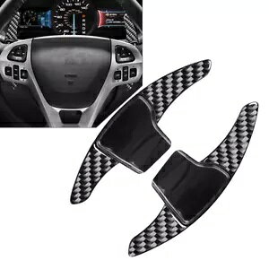 J[{t@Co[ ubN XeAO zC[ Vtg bJ[ GNXeV tH[h GNXv[[ 2013-2019-p Carbon Fiber Black Steering Wheel Shift Rockers Extension for Ford Explorer 2013-20