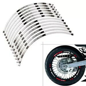 リムストライプホイールデカールテープステッカースズキ DRZ DR-Z 400SM 2005-2019 ホワイト- RIM Stripes Wheel Decals Tape Stickers for SUZUKI DRZ DR-Z 400SM 2005-2019 White-