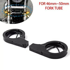 I[goC LED tH[NCWP[^[CgAAo[An[[c[Op ubN- Motorcycle LED Fork Indicator Light, Amber, for Harley Touring Black-