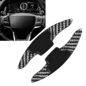 J[{t@Co[ ubN XeAO zC[ Vtg bJ[ GNXeV tH[h GNXv[[ 2020-2023-p Carbon Fiber Black Steering Wheel Shift Rockers Extension for Ford Explorer 2020-20