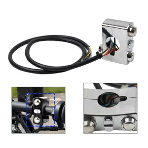 1�C���` �n���h���o�[�R���g���[���X�C�b�` �N���[���z�[���C���W�P�[�^�[ �n�[���[�{�o�[�z���_�p- 1" Handlebar Control Switch Chrome Horn Indicator for Harley Bobber Honda-