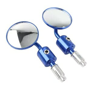 CNC nho[Gh~[ATChEh 7/8 C`I[goCjo[TVu[yA- CNC Handlebar End Mirror Rear Side Round 7/8"Motorcycle Universal NEW Blue Pair-