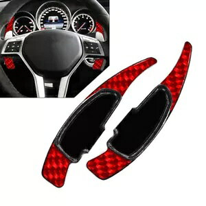 ZfXxc A C E CLA NX AMG pԂXeAOzC[VtgbJ[GNXeV- Red steering wheel shift rockers extension for Mercedes Benz A C E CLA Class AMG-