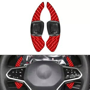 VW St MK8 | WFb^ eBOA pT[gpԂXeAO zC[ Vtg bJ[ GNXeV- Red steering wheel shift rocker extension for VW Golf MK8 Polo Jetta Tiguan Passat-