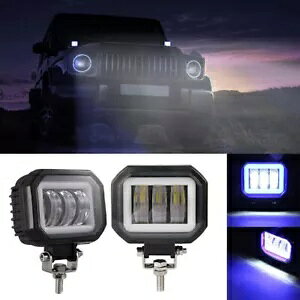 I[goCXNGA LED [NCgo[ 12V 24V |[^uX|bgCg 2  4"- Motorcycle Square LED Work Light Bar 12V 24V Portable Spotlight 2pcs 4"-