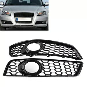 ubNtgop[njJbVObhJo[AEfB A3 8P 2009-2013- Black front bumper honeycomb mesh grid cover for Audi A3 8P 2009-2013-
