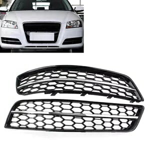 yA tgop[ njJ bV Obh Jo[ AEfB A3 8P 2009-2013 N[- Pair front bumper honeycomb mesh grid cover for Audi A3 8P 2009-2013 chrome-