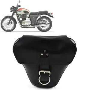 ストリートツイン T100 スクランブラー 1200 XC XE 用ブラック PU レザーサイドバッグ Black PU Leather Side Bag for Street Twin T100 Scrambler 1200 XC XE-