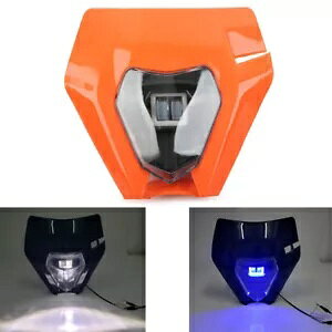 エンデューロダートバイクモトクロスモトクロスバイク用フロントLEDヘッドライトランプオレンジ- Front LED Headlight Lamp for Enduro Dirt Bike Motorcross Motorcross Motorcycle Orange-