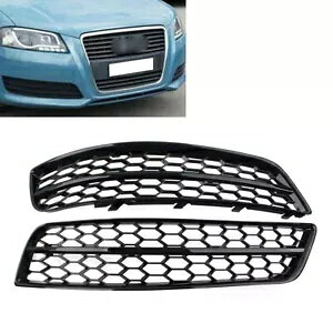 yAtgop[njJbVObhJo[AEfB A3 8P 2009-2013 ubN- Pair front bumper honeycomb mesh grid cover for Audi A3 8P 2009-2013 black-