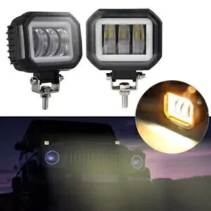 I[goC 4 C`XNGA LED [NCgo[ 12V 24V |[^uX|bgCg- Motorcycle 4-Inch Square LED Work Lights Bar 12V 24V Portable Spotlights-