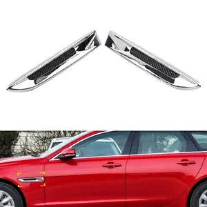 �W���K�[ XE F-�y�[�X�p�N���[���t�����g�t�F���_�[�G�A�A�E�g���b�g�O�������[���f�B���O Chrome Front Fenders Air Outlet Grille Molding for Jaguar XE F-Pace-