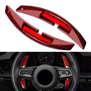 XeAOzC[VtgbJ[GNXeVbJ[{t@Co[|VF911 21pbh- Steering wheel shift rocker extension forged carbon fiber for Porsche 911 21 red-