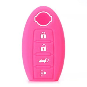 4 {^L[Ԃ̃L[nEWOJo[P[XYAeB}[Ybh- 4 Buttons Key Car Key Housing Cover Case for Nissan Altima Rose Red-