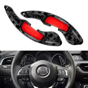 }c_ CX-3 CX-5 pbJ[{t@Co[XeAOzC[VtgbJ[GNXeV Forged Carbon Fiber Steering Wheel Shift Rocker Extension for Mazda CX-3 CX-5-