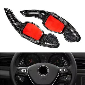 VW MK5 MK6 GTI StpbJ[{t@Co[XeAOzC[VtgbJ[GNXeV- Forged carbon fiber steering wheel shift rocker extension for VW MK5 MK6 GTI Golf-