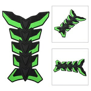 軽油タンクパッド魚の骨 3D ステッカー保護フィルムグリーンオートバイ- Gas fuel oil tank pad fish bones 3D sticker protective film green motorcycle-