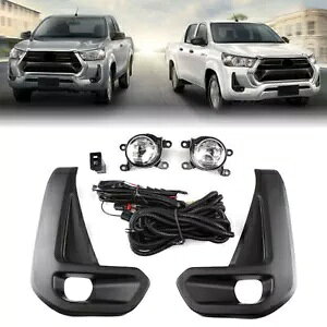 2 tg LED tHOv hCrO Cg Lbg g^ nCbNX Revo 20-22 ubN- 2PCS Front LED Fog Lights Driving Light Kit for Toyota Hilux Revo 20-22 Black-
