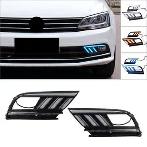 �y�A LED �f�C�^�C�������j���O���C�g�f�C�^�C�������j���O���C�g�E�C���J�[ DRL VW �W�F�b�^ MK7 2016 2017 18- Pair LED daytime running light daytime running lights turn signals DRL for VW Jetta MK7 2016 2017 18- �y���s