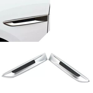 2pc �t�����g�t�F���_�[�G�A�A�E�g���b�g�O�������[���f�B���O�W���K�[ XE F �y�[�X 2016-2020- 2pc front fender air outlet grille molding for Jaguar XE F-Pace 2016-2020-
