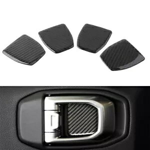 4x �C���e���A�h�A�n���h���V�F���J�o�[ �W�[�v �����O���[ JL 18-21 �J�[�{���u���b�N�p- 4x interior door handle shell cover for Jeep Wrangler JL 18-21 carbon black- �y���s�A���i�z