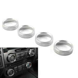 空調スイッチボタンリングボタンベゼルフォード F150 XLT 15-20 シルバー- Air Conditioning Switch Button Ring Button Bezel for Ford F150 XLT 15-20 Silver-