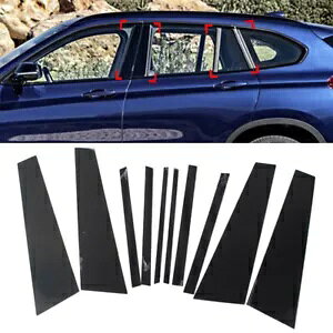 10  PC Ԃ̃hAJo[Xgbv BMW X1 F48 2016-2021 17- 10pcs PC car door window column cover strips for BMW X1 F48 2016-2021 17-