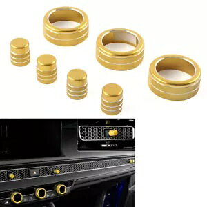 7x XCb`{^OJo[pl z_VrbN 11.22+ CRV S[hp- 7x Switch Button Ring Cover Panel for Honda Civic 11. 22+ for CRV Gold-