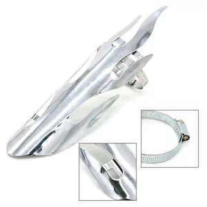 GL][XgpCvq[gV[hJo[q[veNVNvtjo[TVo[- Exhaust pipe heat shield cover heel protection with clamps universal silver-