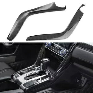 J[{t@Co[pl hNz_[ Xgbvg z_ VrbN 10th 2016-18-p Carbon Fiber Panel Beverage Holder Strip Trim for Honda Civic 10th 2016-18-