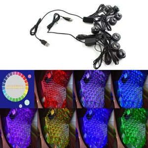 Ԃ̃CeAArGeCgJtȃtbgvԂUSB͋C- Car Interior Ambiente Decorative Light Colorful Foot Lamp Car USB Atmosphere-