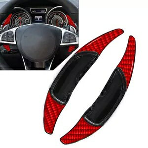 ZfXxc AMG C43 C63 E63 GLC63 pԂXeAOzC[VtgbJ[GNXeV- Red steering wheel shift rockers extension for Mercedes Benz AMG C43 C63 E63 GLC63-