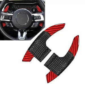 J[{t@Co[bhXeAOzC[VtgbJ[GNXeV tH[h}X^O 2015-2023-p Carbon Fiber Red Steering Wheel Shift Rockers Extension for Ford Mustang 2015-2023-