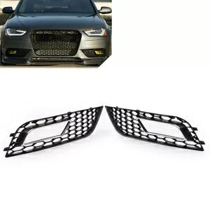 njJZpbVtHOvJo[ AEfB A4 B8.5 2013-2016 yAp Honeycomb Hex Mesh Fog Lights Cover for Audi A4 B8.5 2013-2016 Pair-