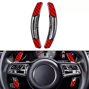 |VF pi[ JCG 911 pbh XeAO zC[ Vtg bJ[ GNXeV Red Steering Wheel Shift Rocker Extension for Porsche Panamera Cayenne 911-
